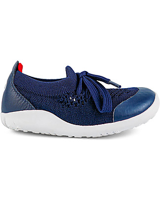 Bobux Step-Up Play Knit Shoe - Navy/Red - Stretchy Knitted Midsection! Shoes