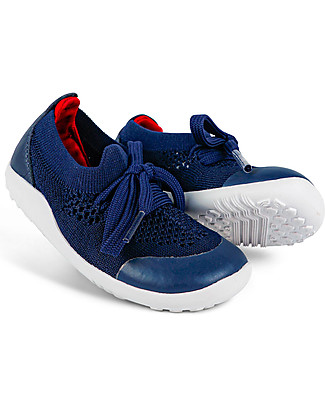 Bobux Step-Up Play Knit Shoe - Navy/Red - Stretchy Knitted Midsection! Shoes