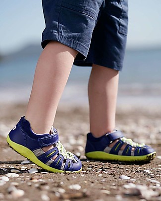 Bobux Step-Up Summit Sandal - Blueberry/Neon - Aktiv Sole for All Terrain Shoes