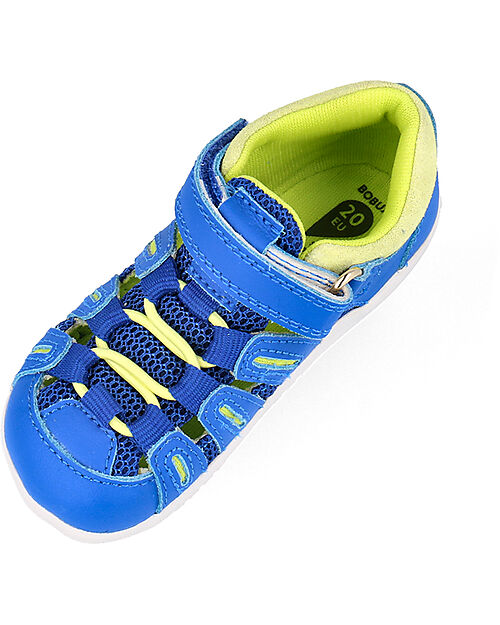 Bobux Step Up Summit Sandal - Snorkel Blue and Sunny Lime - First Steps Sandals