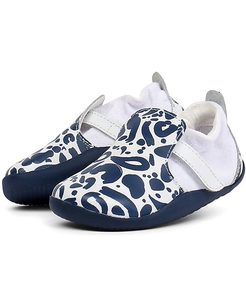 Bobux Step-Up Xplorer Abstract, White/Navy - Super flexible, ideal for outdoors Shoes
