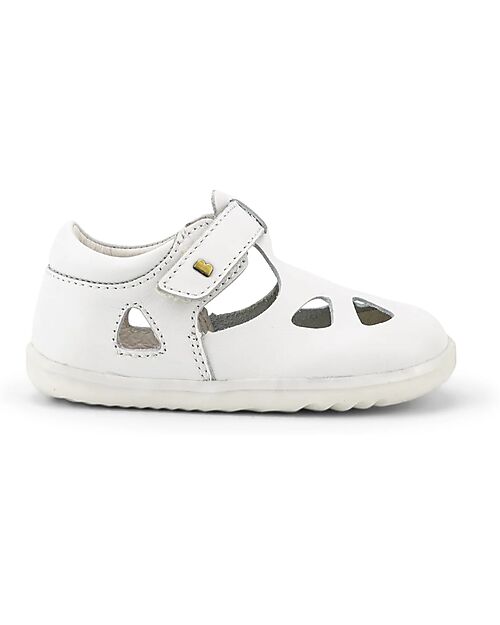 Bobux Step Up Zap II Sandal White Quickdry Leather for First