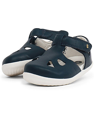 Bobux Step-Up Zap Sandal, Navy Blue - Ultra flexible, perfect for first steps! Sandals