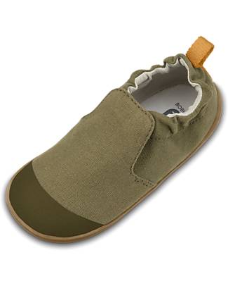 Bobux Xplorer Junior Shoe - Olive - Organic Cotton - Perfect Slippers at Home or in Kindergarten! Slippers