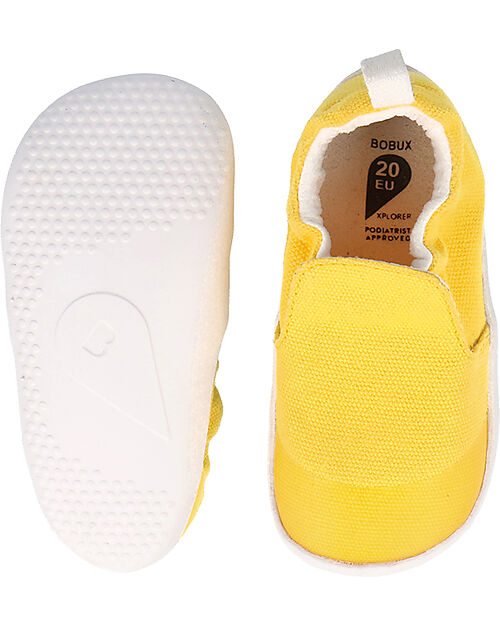 Bobux Xplorer Scamp Organic Shoes - Yellow - Organic Cotton - First Steps Shoes