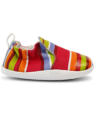 Bobux Xplorer Scamp Shoe - Guava Stripe - Lightweight + Breathable + Flexible! Shoes