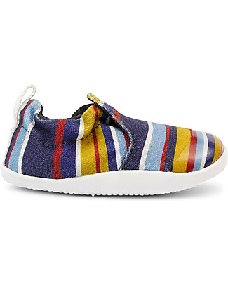 Bobux Xplorer Scamp Shoe - Navy Stripe - Lightweight + Breathable + Flexible! Shoes