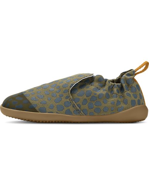 Bobux Xplorer Shoe - Olive Dalmation - Organic Cotton - Perfect Slippers at Home or in Kindergarten! Slippers