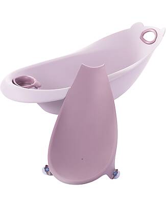 BoJungle Bear Bath Tub with Reducer - Pastel Pink - Ergonomic Baby Bath Tubs and Accessories