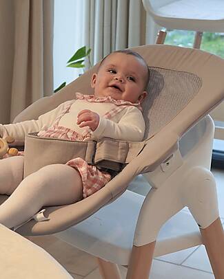 BoJungle Bouncer - Pure White - Compatible with Grow With Me High Chair Bouncers