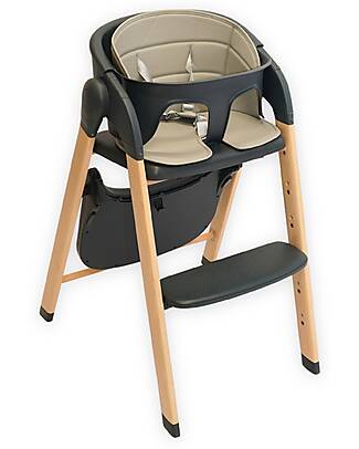 BoJungle Grow With Me High Chair - Shady Grey - Ultra Compact High Chairs