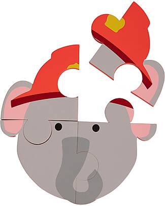 BoJungle Set of 3 Animal Sticker Puzzles - Panda Elephant Lion - 3+ Years Puzzles