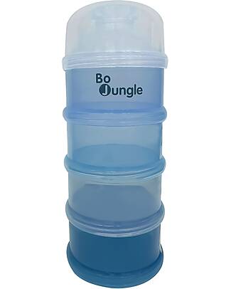 BoJungle Stackable Milk Powder or Snack Container - Classy Blue - with 4 Airtight Compartments Food Containers