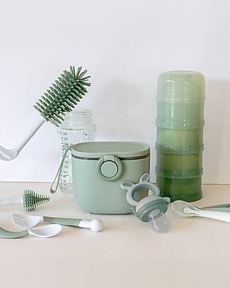 BoJungle Stackable Milk Powder or Snack Container - Jade - With 4 Airtight Compartments Food Containers