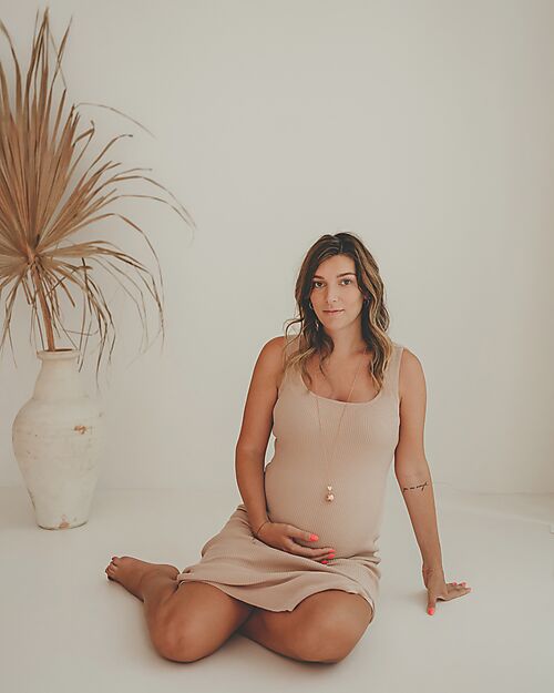 Bola Pregnancy Jewel Bola Pregnancy Necklace - Rose Gold with Flower and Pearl Teething Necklaces