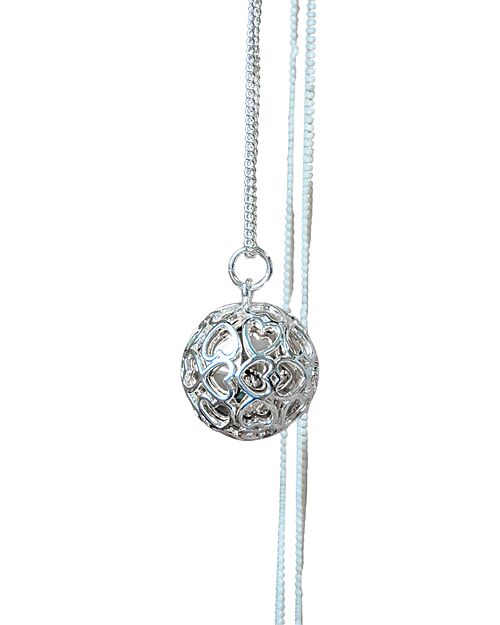 Bola Pregnancy Jewel Bola Pregnancy Necklace - Silver Heartcage Teething Necklaces