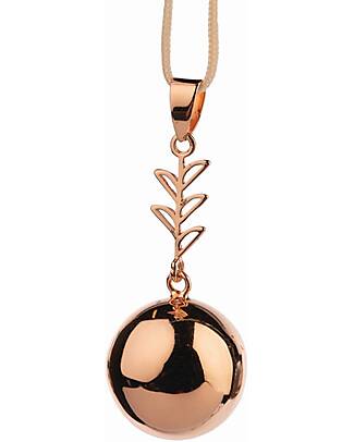 Bola Pregnancy Jewel Call Angels Bola - Rose Gold with Leaf Teething Necklaces