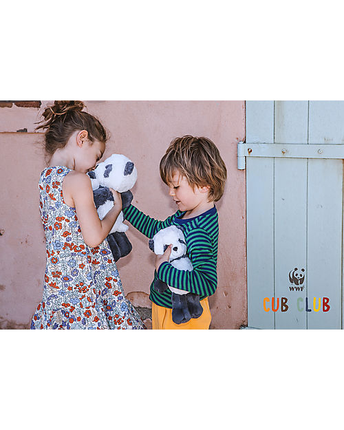 Bon Ton Toys Plush Panu the Panda - Black and White -  11,5" - made with Recycled PET! Soft Toys