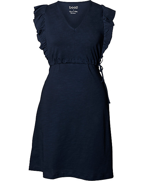 Boob Alicia, Maternity and Nursing Dress, Midnight Blue - 100% Organic Cotton Dresses_