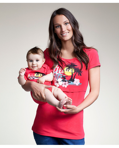 Boob Aloha Mama and Baby Twinset (Nursing top + body) - Organic (a fun gift for mum and baby!) T-shirts