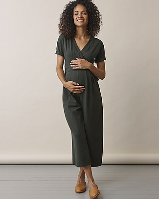 Boob Amelia Maternity and Nursing Jumpsuit - Deep Green - Organic Cotton Dresses