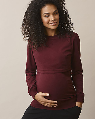 Boob B.warmer Maternity and Nursing Sweatshirt - Burgundy - Organic cotton Sweatshirts