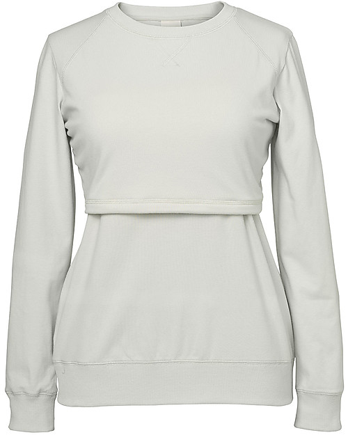 Boob B.warmer Maternity and Nursing Sweatshirt - Frozen Grey - Organic Cotton Sweatshirts