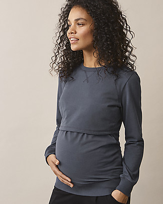 Boob B.warmer Maternity and Nursing Sweatshirt - Steel Blue - Organic cotton Sweatshirts