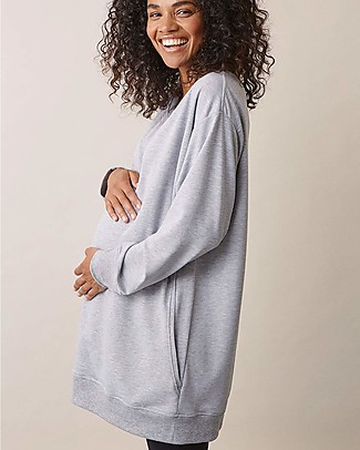 Boob BBF Maternity and Nursing Sweatshirt - Grey Melange - Eco-Friendly Sweatshirts