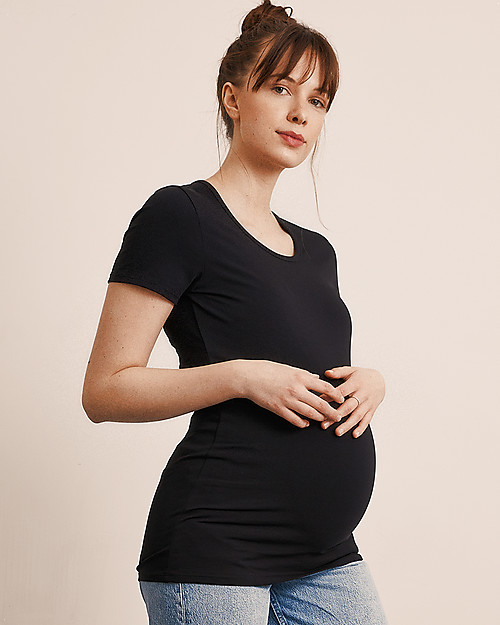 Boob Classic Maternity And Nursing Short-Sleeved Top - Black - Organic ...