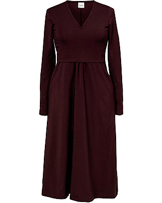 Boob Dress for Pregnancy and Nursing Charlotte - Eggplant - Organic Cotton Dresses_