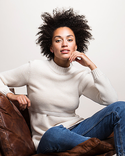 Boob Ellen, Maternity and Nursing Organic Cotton Rib Sweater - Off White Jumpers