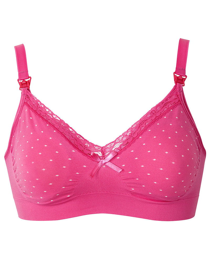 Boob Fast Food Maternity & Nursing Bra Pink with White Dots (approved by  Mothers!) woman