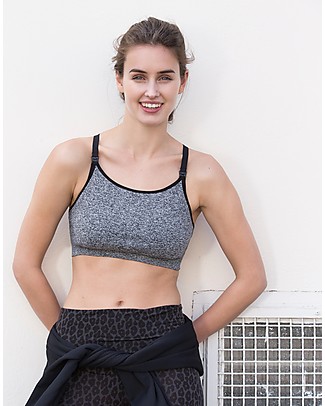Boob Fast Food Soft Sports Nursing and Breastfeeding Bra - Dark Grey Melange - Sustainable choice! Nursing Bras