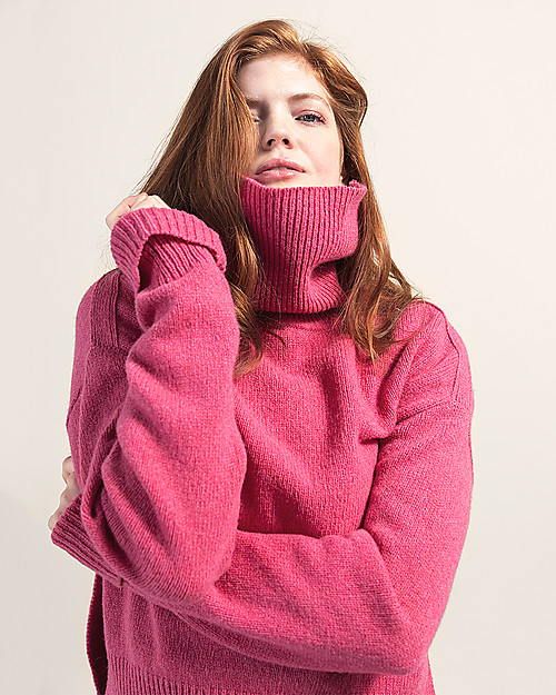 Boob Jamie, Maternity and Nursing Recycled Wool Sweater - Pink berries Sweatshirts