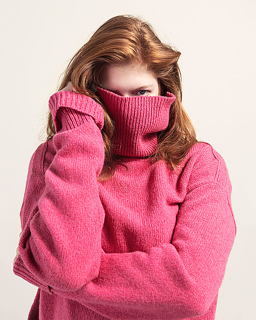 Boob Jamie, Maternity and Nursing Recycled Wool Sweater - Pink berries Sweatshirts