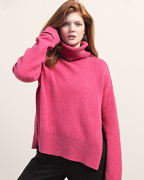 Boob Jamie, Maternity and Nursing Recycled Wool Sweater - Pink berries Sweatshirts
