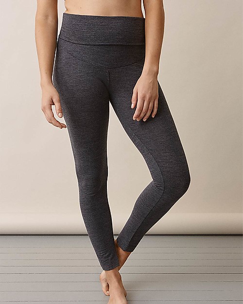 Boob Leggings for Pregnancy and Beyond - Dark Grey Melange - Merino Wool Leggings