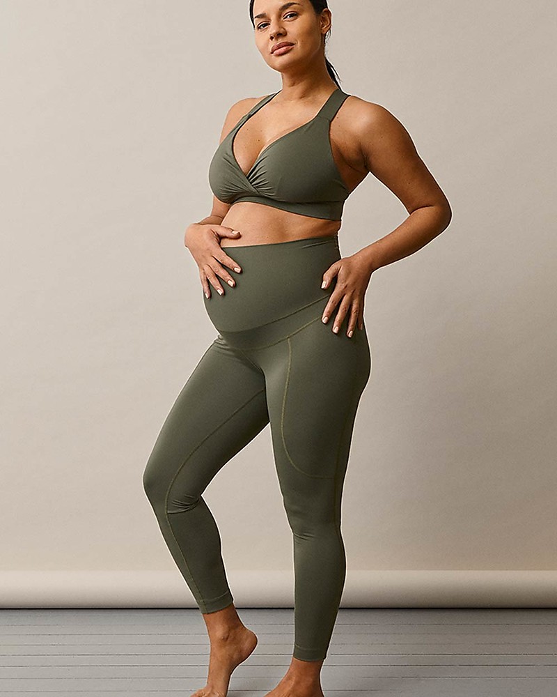 Green Maternity Gym Wear Leggings, The Lorena