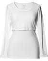 Boob Long-sleeved Maternity & Nursing Top - White - organic cotton (patented breast-feeding opening) Long Sleeves Tops