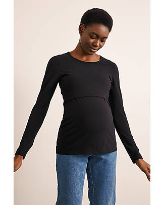 Boob Long-sleeved Maternity and Nursing Classic Top - Black - Organic cotton Long Sleeves Tops
