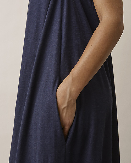 Boob Maternity and Nursing Air Long Dress - Midnight Blue - 100% organic cotton Long Sleeves Tops