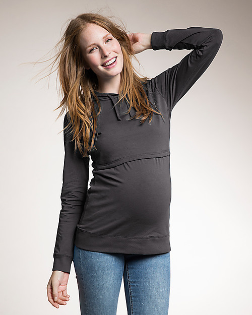 Boob Maternity and Nursing B·Warmer Hoodie - Organic Cotton - Grey Sweatshirts