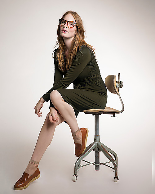 Boob Maternity and Nursing Dress Wrap in Soft and Natural Eucalyptus Fiber - olive green Dresses_