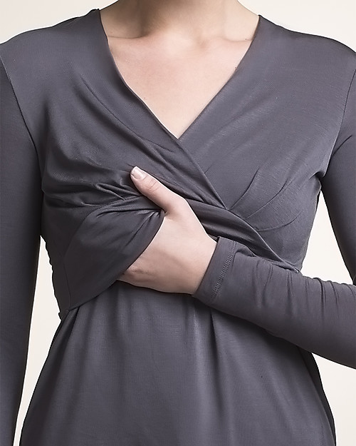 Boob Maternity and Nursing Long Sleeve Top - Sophia - Dark Silver T-shirts