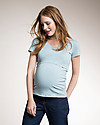 Boob Maternity and Nursing Organic Cotton V Neck Short Sleeve Top  - Ice Blue T-shirts