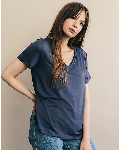 Boob Maternity and Nursing V Neck T-shirt, Indigo - 100% Lyoncell T-shirts