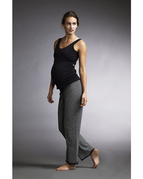 Boob Maternity Pyjama Pants - Pale Grey and Black stripes - organic cotton Pyjamas