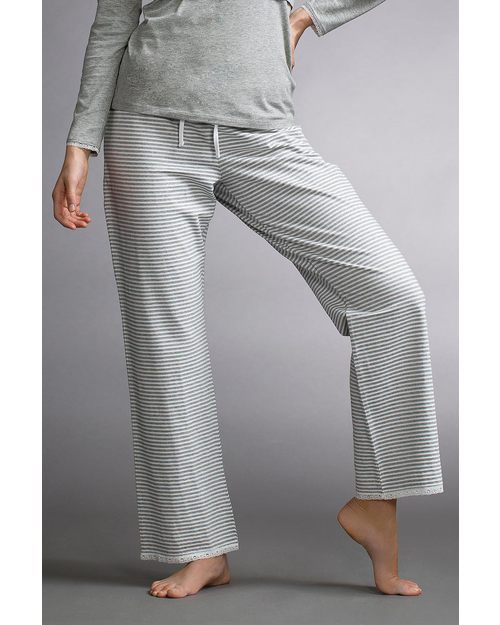 Boob Maternity Pyjama Pants - Pale Grey and Ivory white stripes - organic cotton Pyjamas