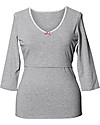 Boob Maternty and Nursing Pajama Top 3/4 Sleeve - Grey Melange Organic Cotton Pyjamas